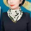 Silk Scarf Women'S Spring, Autumn And Summer Versatile Thin Magnetic Buckle Small Square Scarf Mother Scarf Scarf Neck Protection