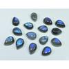10X10MM Natural Labradorite Blue Fire Pear Cabochon Loose Gemstone 15Pcs Lot C-1107