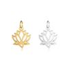 DOOYIO 5pcs/Lot Stainless Steel Hollow-out Lotus Pendant Female DIY Necklace Bracelet Handmade Charm Accessories