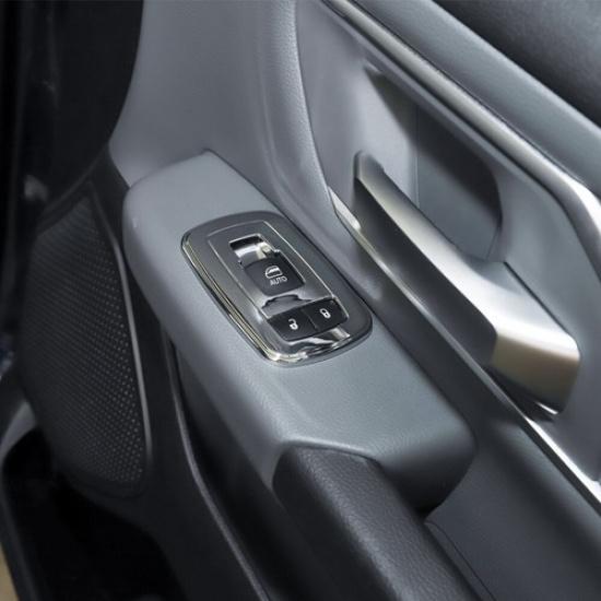 4X Interiör Fönsterhissknapp Ram Dekor Cover Trim för Dodge Ram 2018+ Krom