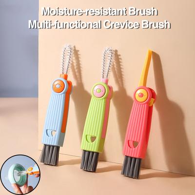 3-in-1-Becherdeckelbürste, platzsparendes Design, langlebige Borsten, multifunktionale Spaltreinigungsbürste für effizientes Reinigen