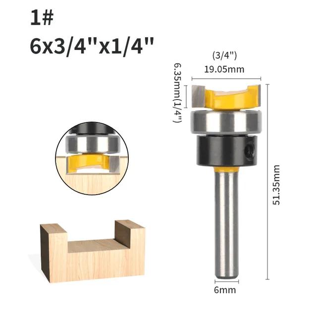 Face Mill Carbide Router Bits - 6MM/6.35MM/8MM/D19.05MM Sizes Woodworking Milling Cutters End Mill for Wood Cutting & Shaping