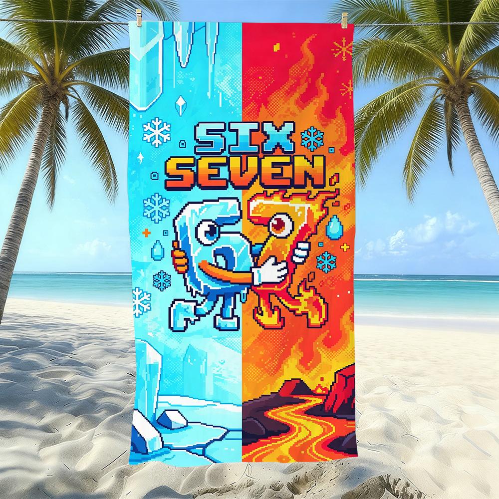 Explosives 67 Digital Bedrucktes Strandtuch Sandfest Absorbierendes Badetuch Meeresurlaub Schnelltrocknendes Handtuch