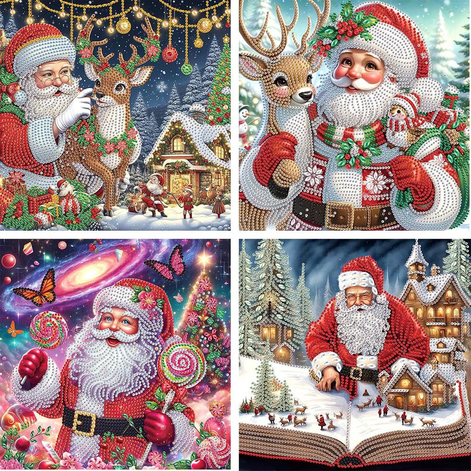 

4PCS 5D DIY Partial Special Shaped Drill Diamond Painting Kit Christmas Decor