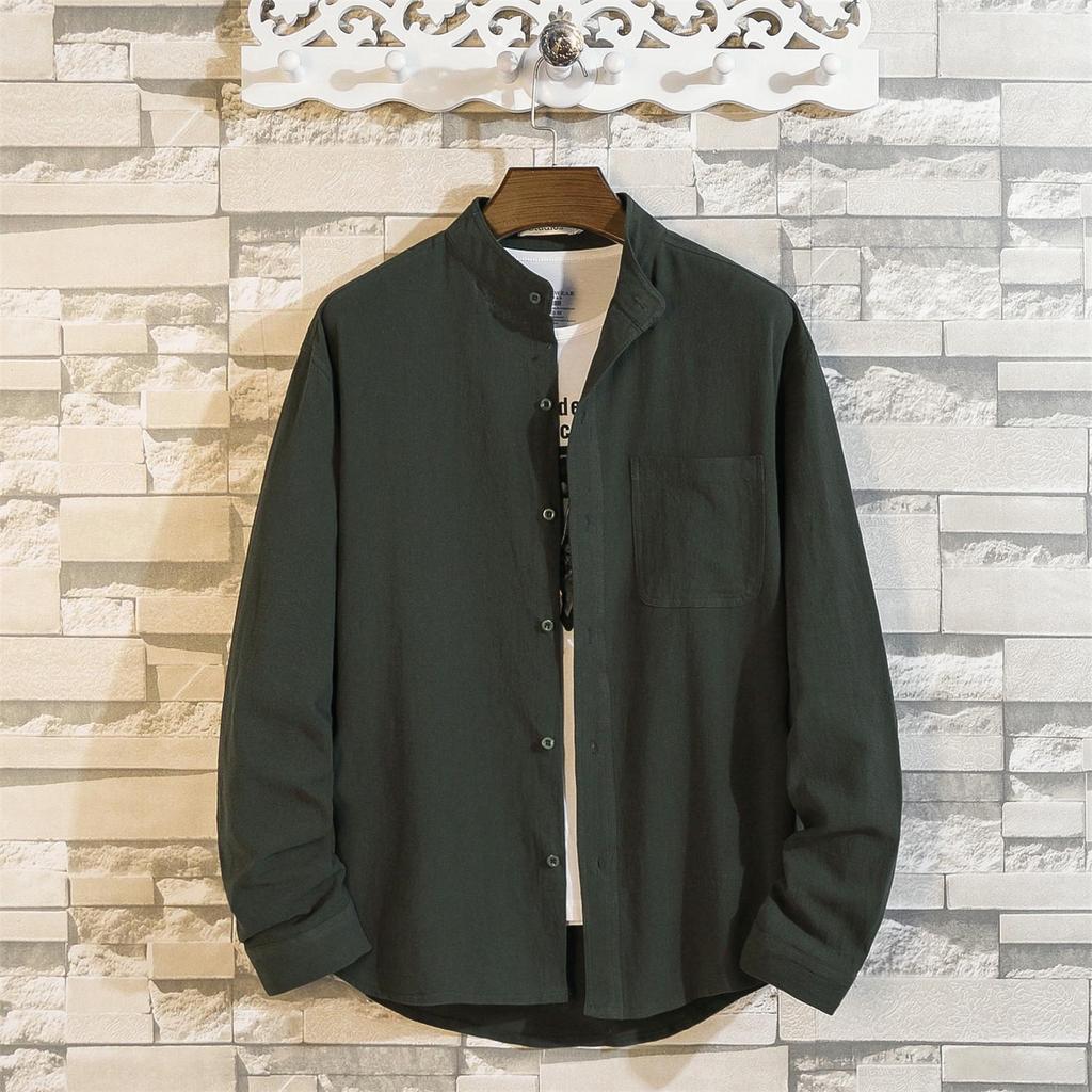 Men's Casual Short-Sleeve Linen Shirt - Summer Cotton Blend