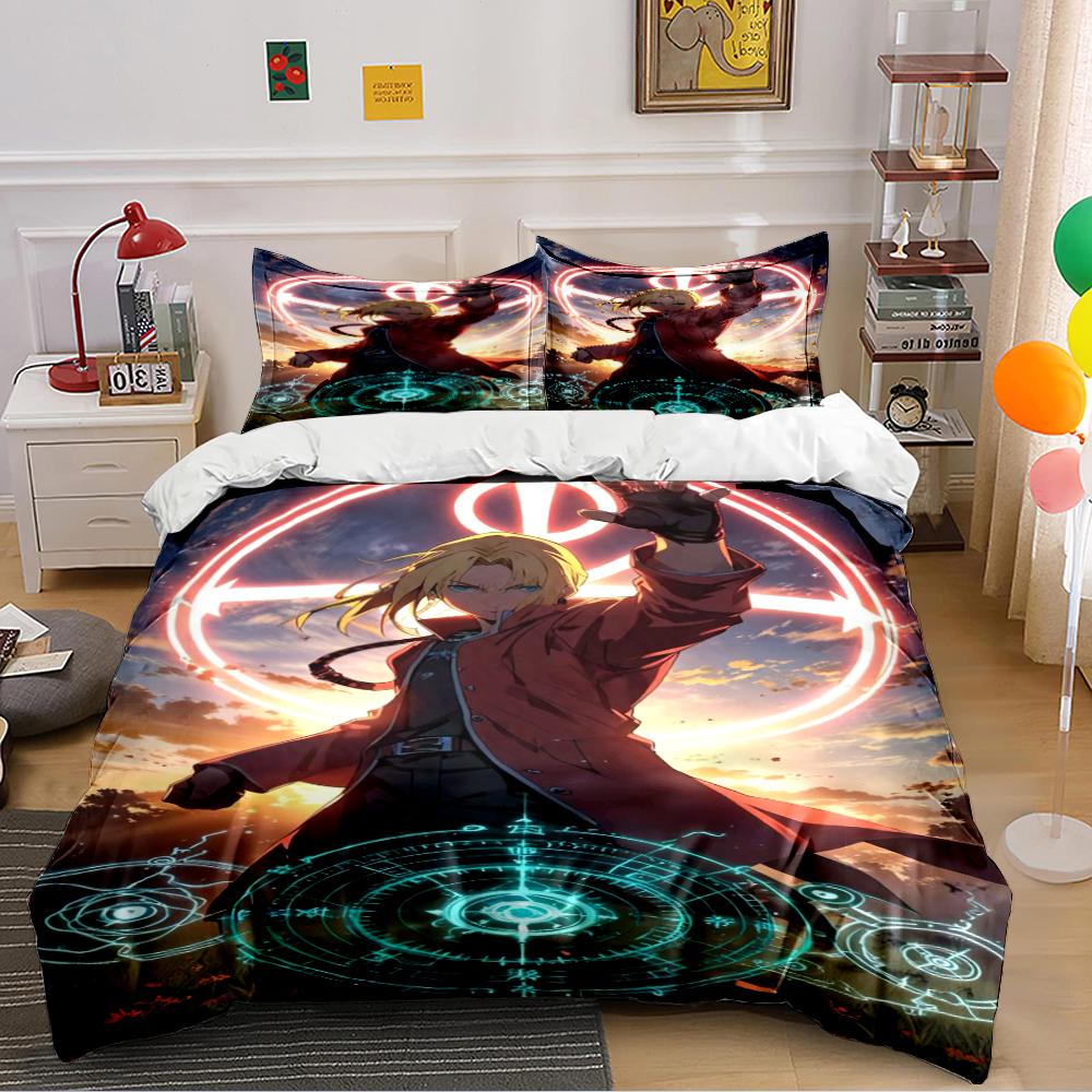 Anime Alchemist Bedding Set Bedding Set (1 Duvet Cover, 2 Pillowcases, Duvet Not Included)