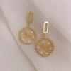 Dream Catcher Circle Earrings Retro Hong Kong Style Diamond 925 Silver Needle Earrings Cold Wind Earrings Female