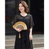 Haoyi Women's Summer Chiffon Belted A-Line Midi Dress