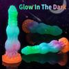 9.6" Glow-in-the-Dark Fantasy Dragon Silicone Dildo, Ultra Soft Liquid Silicone, Dual Knot Texture, Strong Suction Cup, Premium Fantasy Collection