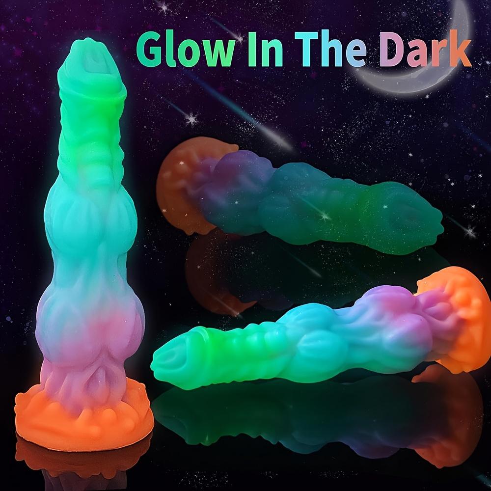 9.6" Glow-in-the-Dark Fantasy Dragon Silicone Dildo, Ultra Soft Liquid Silicone, Dual Knot Texture, Strong Suction Cup, Premium Fantasy Collection