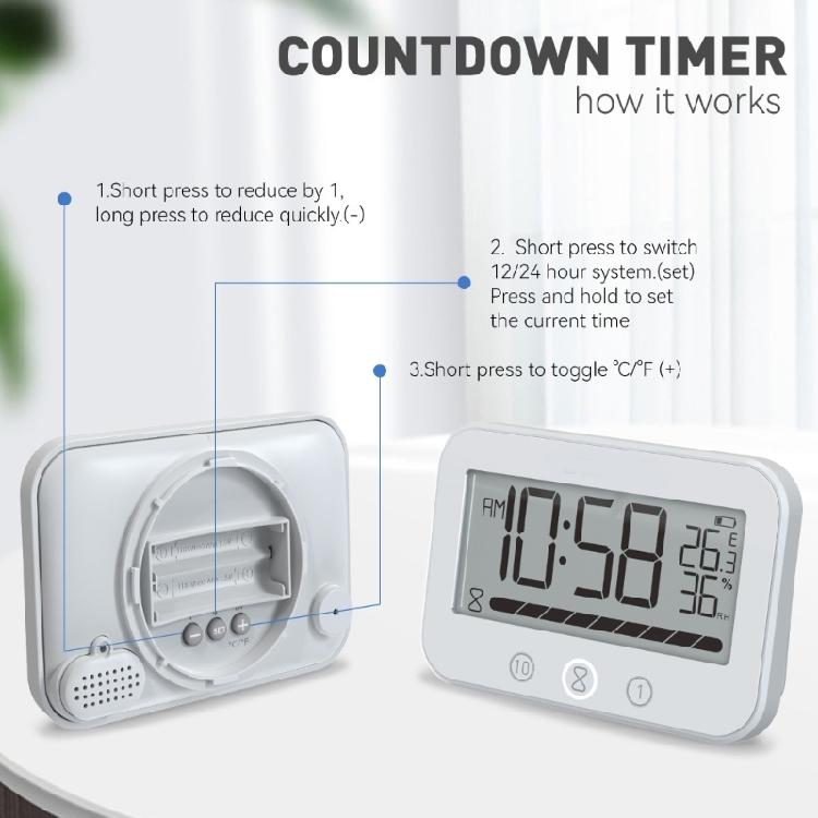 User Friendly Shower Clock With Timer Temperature Display Reliable Waterproofing Shower Clock For Everyday Display