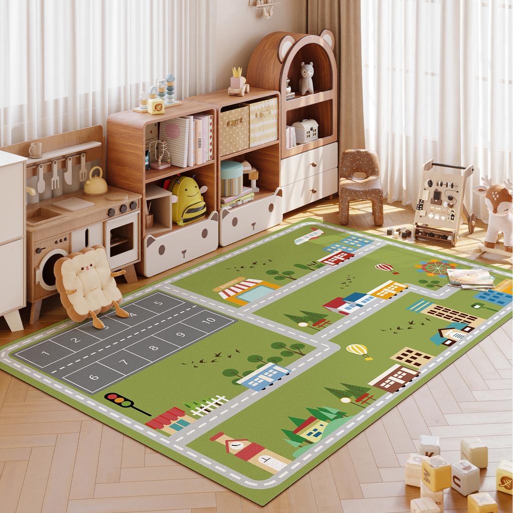 Cute Game Children Carpet Pvc Non-slip Floor Mat Kids Play Rug Bedroom Bedside Foot Mats Home Decoration Rugs for Living Room
