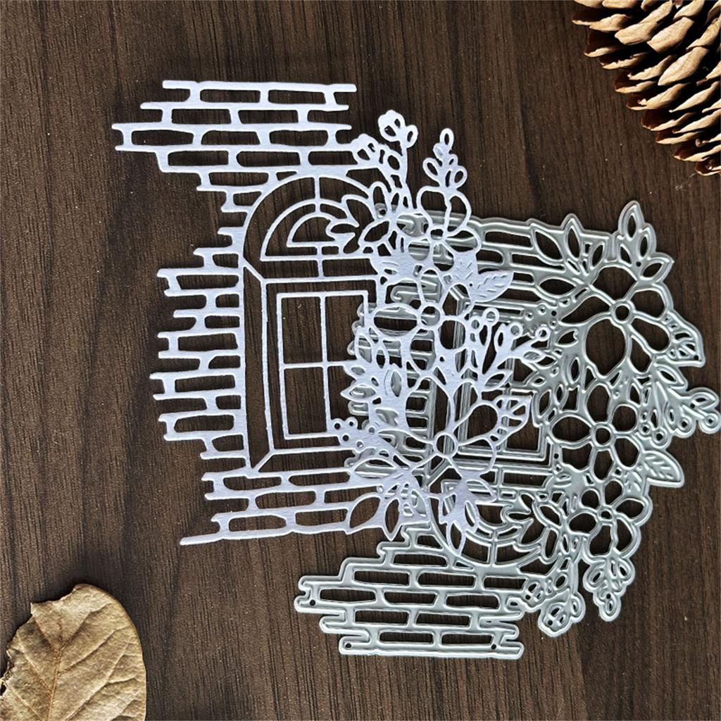 Window Floral Shape Die Cut Metal Embossing Stencils Carbon Steel Cutting Die Scrapbooking Die for Card Making Journal