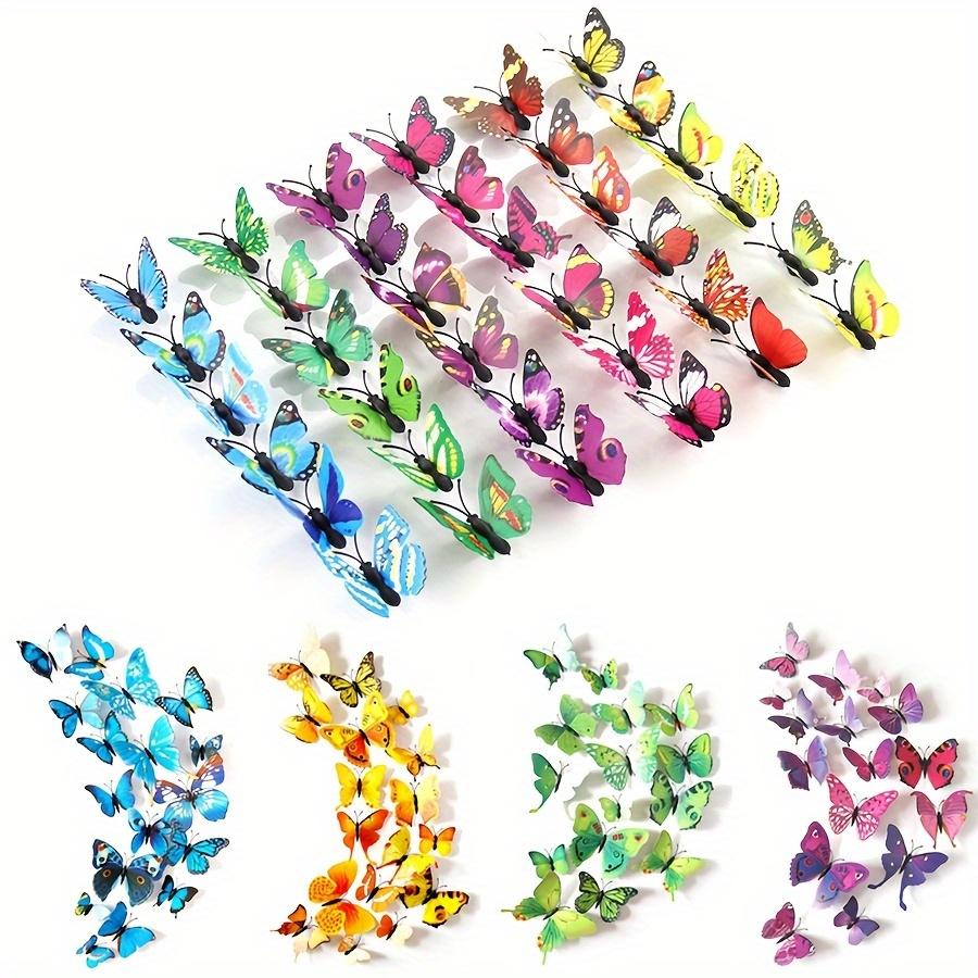 12pcs/Pack Color Mini Butterfly Magnetic Refrigerator Sticker Kitchen Living Room Decoration Wall Stickers DIY Creative ZSY