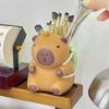 Creative Cute Capybara Pen Holder Large Capacity Portable Makeup Brush Holder Multi Functional Cartoon Stationery Storage Box
