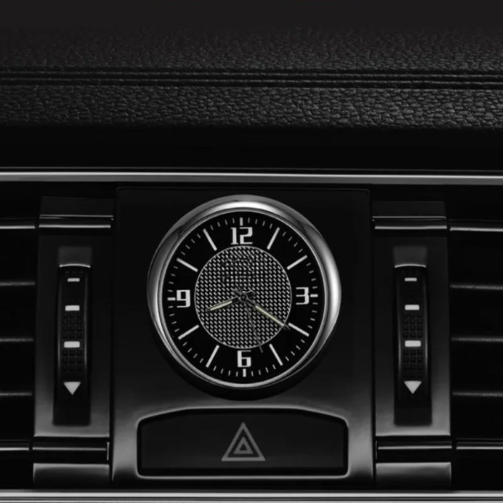 Mini velikost do auta Kulatý design Quartzové hodiny Mechanický styl Svítící hodiny Větrací otvor klimatizace