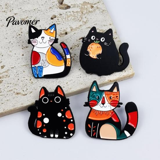 Cat Hat Badge Cartoon Alloy Brooch Pin, Mini Enamel Animal Shape Ornament Clothing Jewelry Accessory for Women Men Decoration Pin
