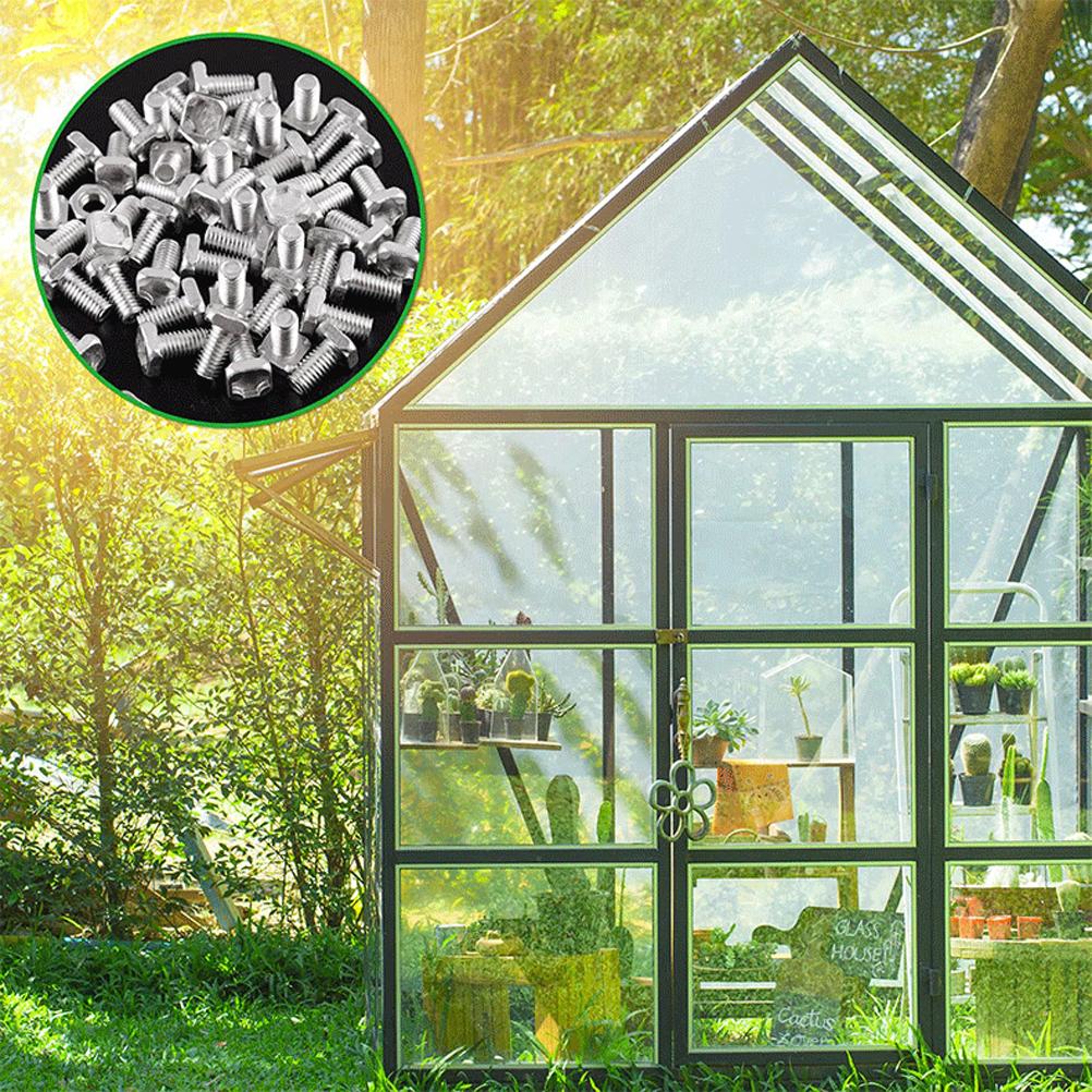 50 Stück Aluminium Muttern Set Gewächshaus Rostfreie Muttern für Terrasse Gewächshaus Zubehör