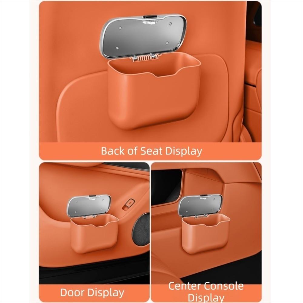 Leak-proof Car Trash Can with Lid Button Multi-functional Organizer Box  for Wet and Dry Use