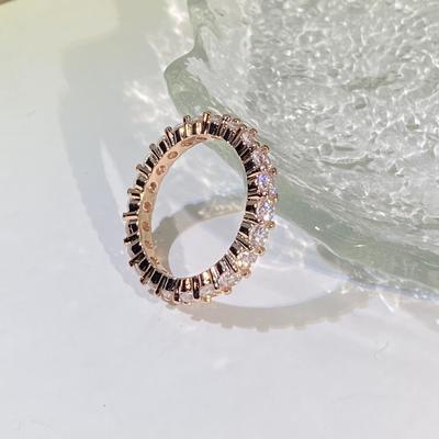 Single Row Diamond Ring for Women  Rose Gold Tail Ring