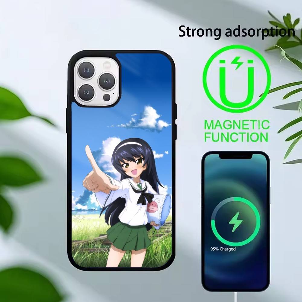 G-GIRLS Und P-PANZER Phone Case For iPhone 14,16,15,13,17,12,Plus,Pro,Max Magnetic For Magsafe Frosted Cover