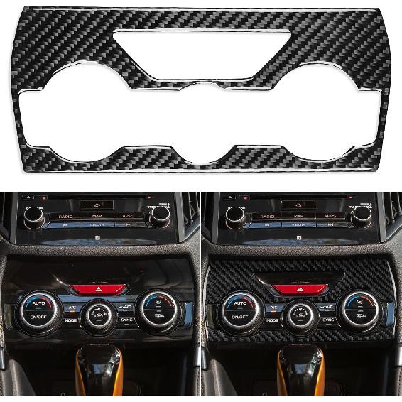 NVCNX Real Premium Carbon Fiber for Subaru Forester Accessories 2019-2024 2020 2021 2022 2023 Car Dash AC Climate Control Panel Cover Interior Trim