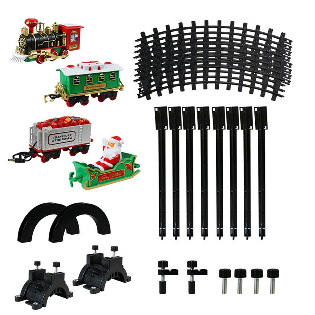 Christmas Train Set with Rail Car Railway Battery Operated