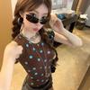 Korean Chic Polka Dot Printed Sleeveless Sling Vest Summer New Design Slim and Thin INS Style Top