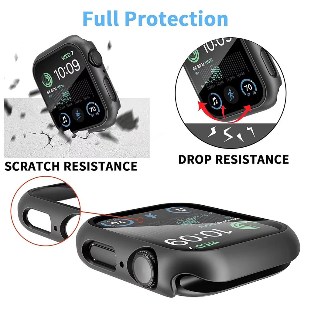 Tempered Glass Cover for Apple Watch Case 46mm 42mm 45mm 41-44-40mm Screen Protector Series 10 7 8 9 SE 5 6 4 IWatch Accessories