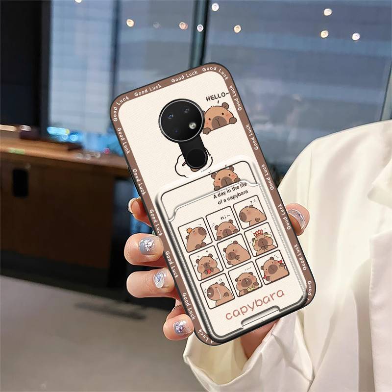 Card Sleeve Silicone Phone Case For Nokia 6.2/7.2 Full Wrap Anti-dust Soft Case Cute Back Cover Durable Anti-knock Cover