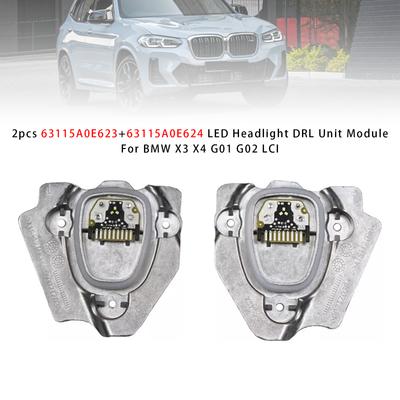 2pcs 63115A0E623+63115A0E624 LED Headlight DRL Unit Module For BMW X3 X4