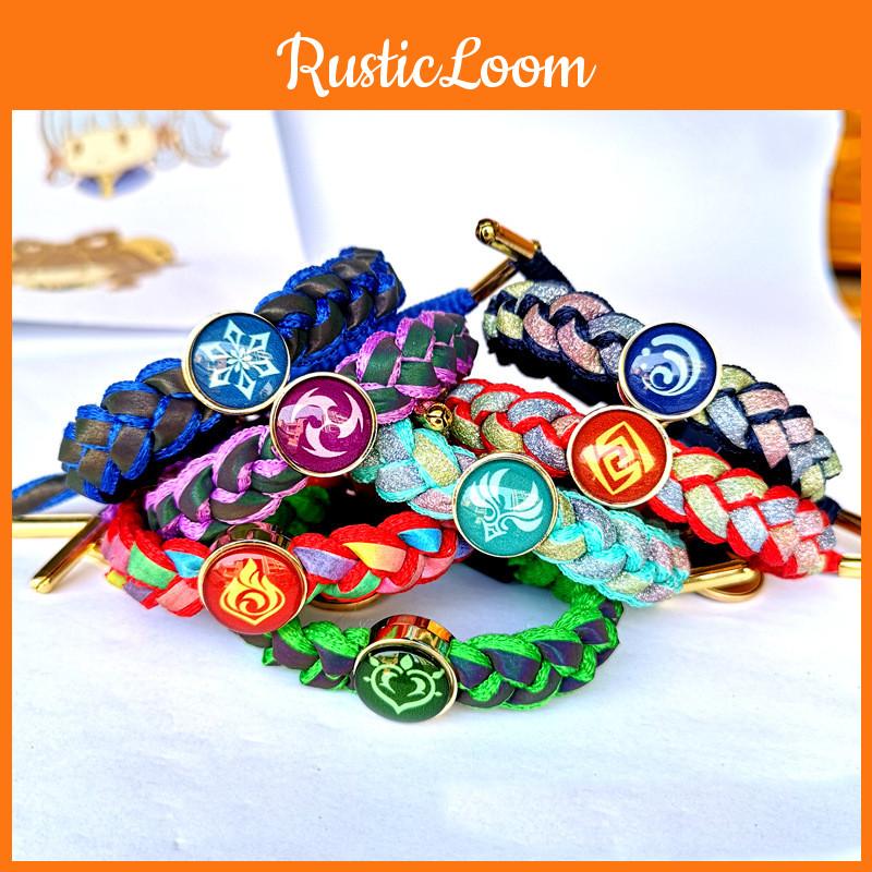 Luminous Genshin Impact Bracelet Adjustable Gradient Braided Bracelet Wind Fire