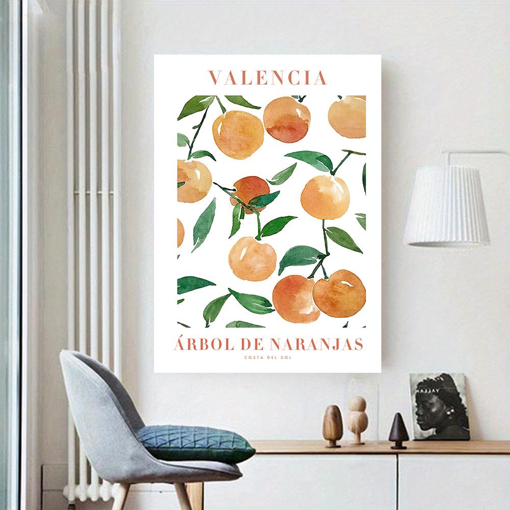Abstract Lemon Flower Eye Orange Vintage Plant Wall Art Canvas Painting Posters and Prints Wall Pictures for Living Room Decor