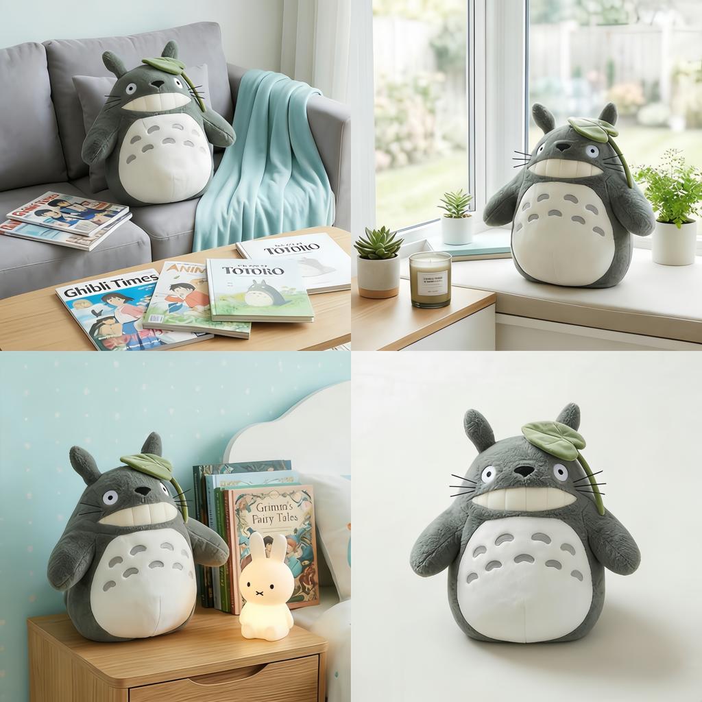 Adorable Big Size Soft Totoro With Lotus Leaf Plush Toy Soft Stuffed Movie Anime Totoro Plushies Throw Pillow Totoro Doll Gifts