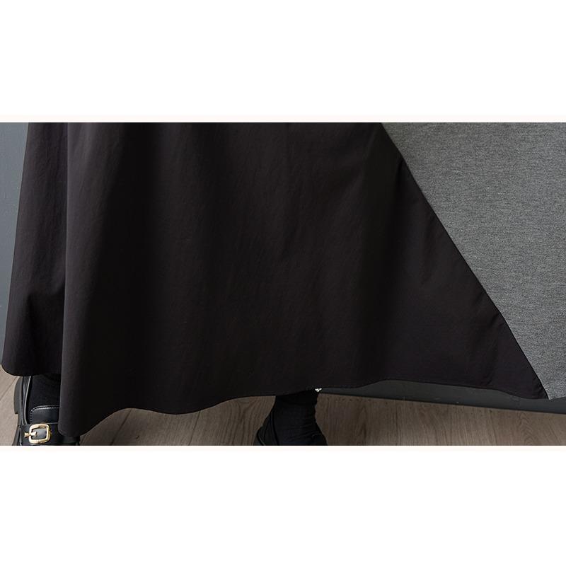 DIMANAF Plus Size Women Loose Long Sleeve Dress 2025 New Winter Elegant Lady Maxi Shirt Dress Black