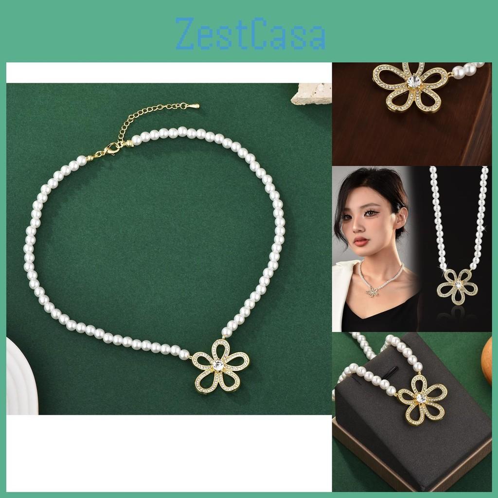 Gold And Classy Silver Pearl Flower Necklace For Women Ideal For Fashionforward Looks In 2024 Season Fall