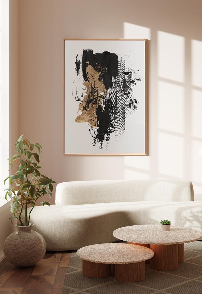 Poster Abstraction Gold Black