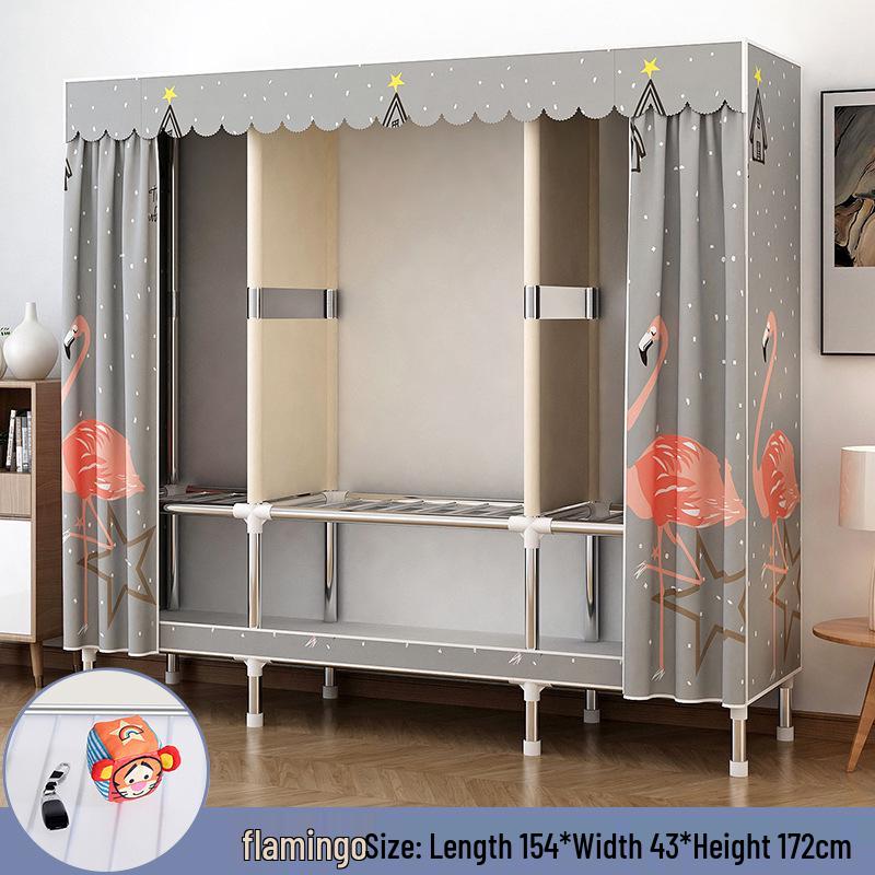 Compact All-Steel Frame Cloth Wardrobe: Durable Storage Solution for Bedrooms and Apartments