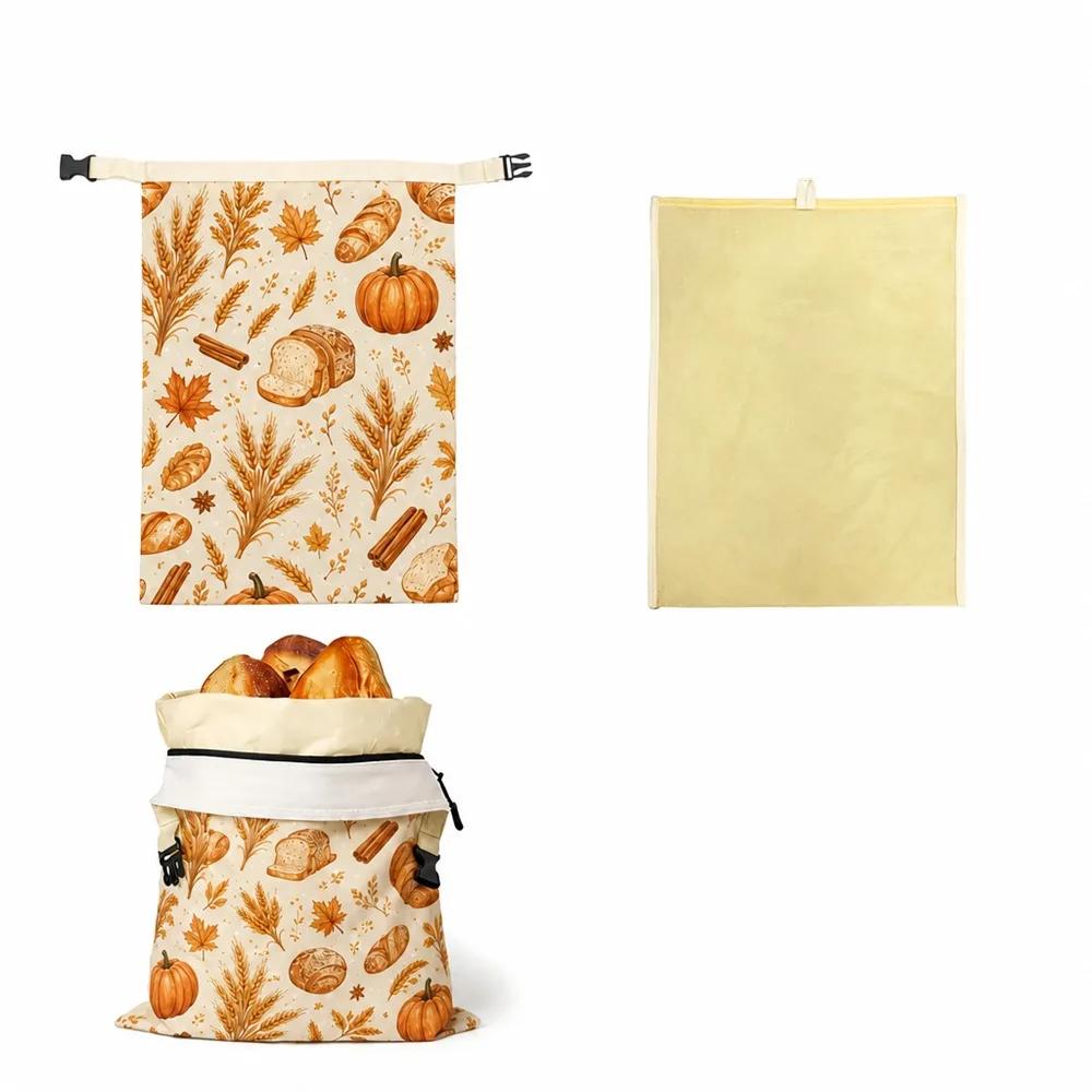 Reusable Beeswax Bread Bags Beeswax Coated Large Capacity Sourdough Bread Bags Freshness Preservation Lock Closure
