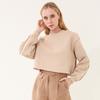 Cropped Fleece Long Sleeve Workout Yoga Sweatshirt For Women