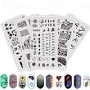 1PC Edelstahl Druck Nagel Stanzen Platten Maniküre Blätter Ahorn Template Mold Weihnachten Schneeflocken Nail art DIY Dekorationen