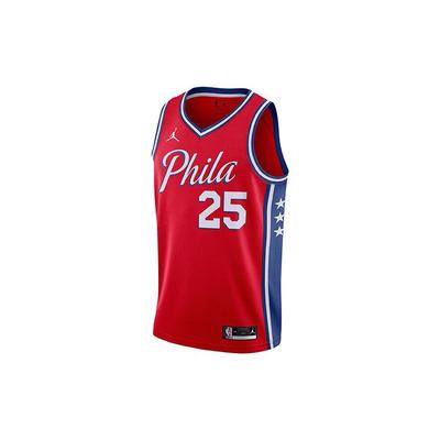 Basketball Jersey Fan Edition 2020 Season Philadelphia 76ers #25 Ben Simmons Men Tops University-Red CV9490-660
