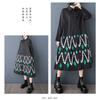 Loose Large Size Printed Splicing Casual Simple Sweetheart Long Sleeve Dresses