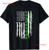 St Patricks Day Green Clover US American Flag Patriotic Love T Shirt  Vintage Washed Comfortable Stretched Streetwear