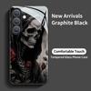 Skull Rose Pattern Glass Phone Case Suitable for Samsung Galaxy S26 S25 S24 S23 S22 S20 FE/Ultra/Plus Anti Drop Back Cover