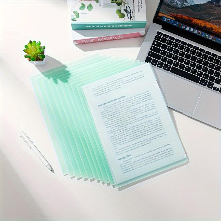 12pcs Premium PP Material Project Folders -L-Shaped A4 Document Sleeves, Durable, Waterproof Storage for Resumes, Papers & Files