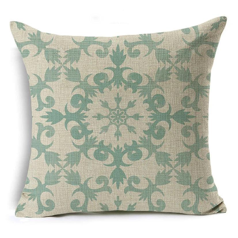 Light Green Fresh Style Cushion Cover 45x45cm Linen Decorative Pillow Cover Sofa Bed Pillow Case