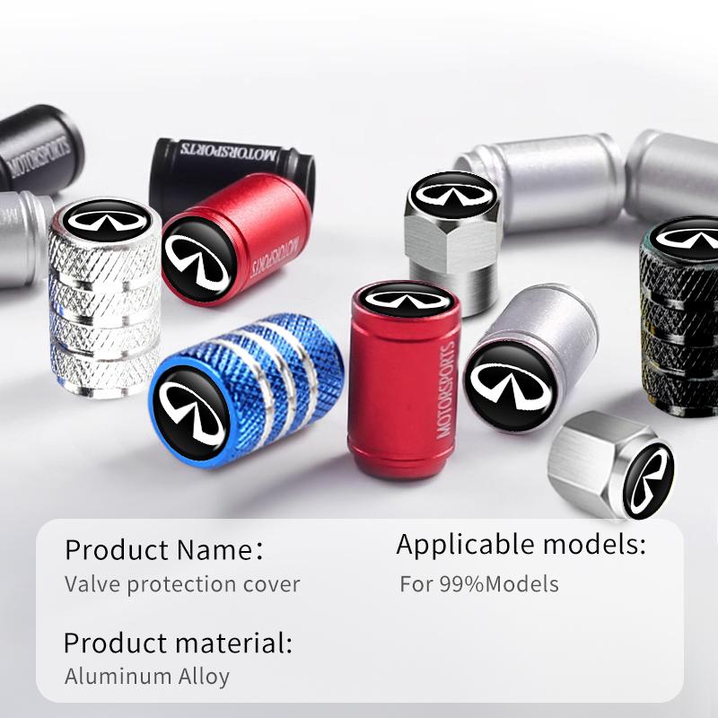 Car Metal Tire Valve Caps Knurled Core Cap Accessories Tire Dust Cap For Infiniti Q50 FX35 Q30 G37 Q70 QX70 G35 Q60 QX50 QX60 tcz1