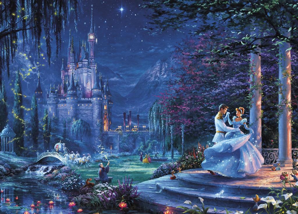 Ceaco Thomas Kinkade Disney Cinderella Dancing in the Starlight 1000 Piece Jigsaw Puzzle - - - - -