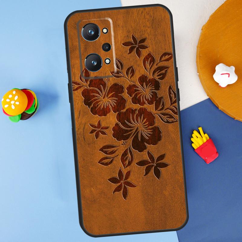 Hibiscus Retro Hawaiian Flower For Realme C55 C67 C61 C75 C53 C51 C21Y C25S GT 6 6T 5 GT7 Pro 10 11 12 13 14 Pro Plus Case